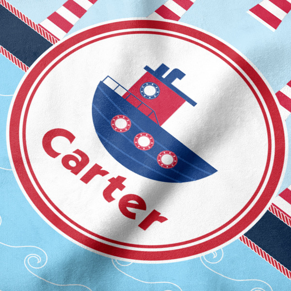 Light House & Waves Hooded Baby Towel- Detail Close Up