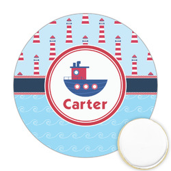 Light House & Waves Printed Cookie Topper - 2.5" (Personalized)
