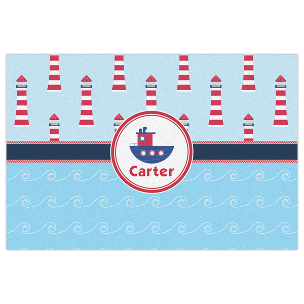 Light House & Waves Indoor / Outdoor Rug - 4'x6' - Front Flat