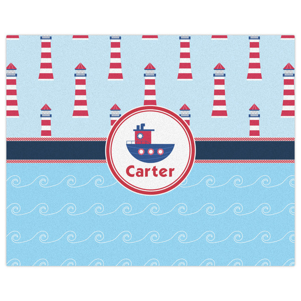 Light House & Waves Indoor / Outdoor Rug - 8'x10' - Front Flat