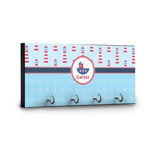 Light House & Waves Key Hanger - Front View with Hooks