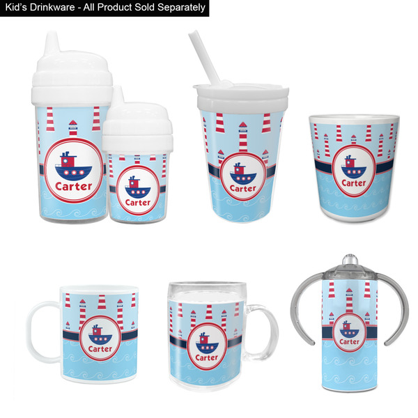 Light House & Waves Kid's Drinkware - Customized & Personalized