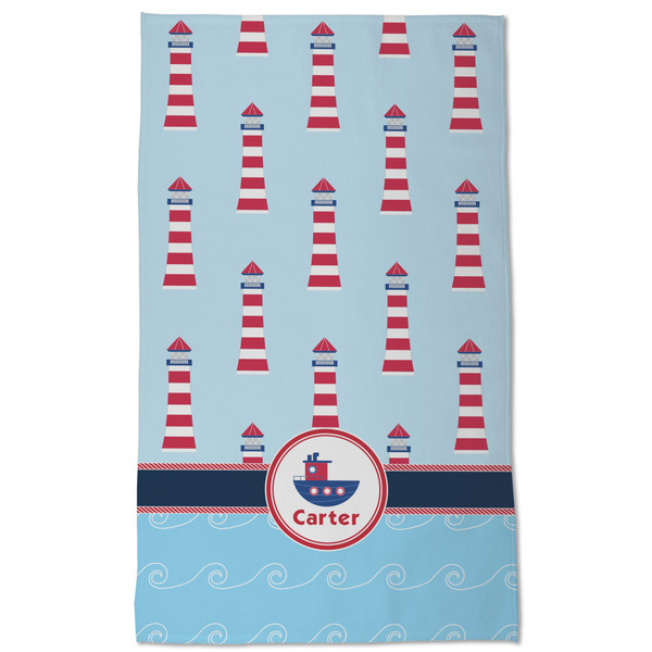 Light House & Waves Kitchen Towel - Poly Cotton - Full Front