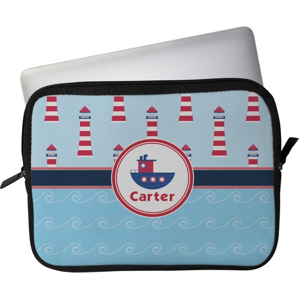 Custom Light House & Waves Laptop Sleeve / Case - 13" (Personalized)
