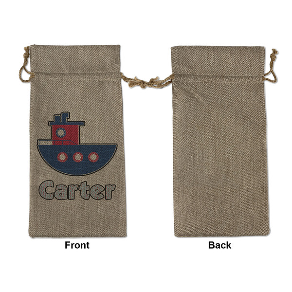 Light House & Waves Large Burlap Gift Bags - Front Approval