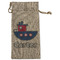 Light House & Waves Large Burlap Gift Bags - Front