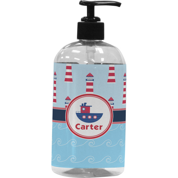 Custom Light House & Waves Plastic Soap / Lotion Dispenser (Personalized)