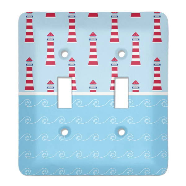 Custom Light House & Waves Light Switch Cover (2 Toggle Plate)