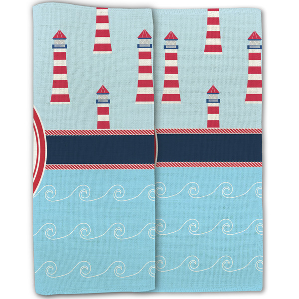 Light House & Waves Linen Placemat - Folded Half (double sided)