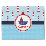 Light House & Waves Single-Sided Linen Placemat - Single w/ Name or Text