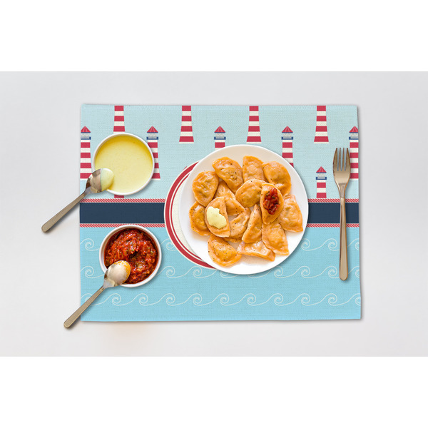 Light House & Waves Linen Placemat - Lifestyle (single)