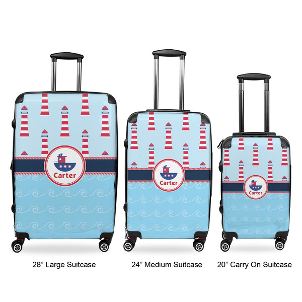 Light House & Waves Luggage Bags all sizes - With Handle