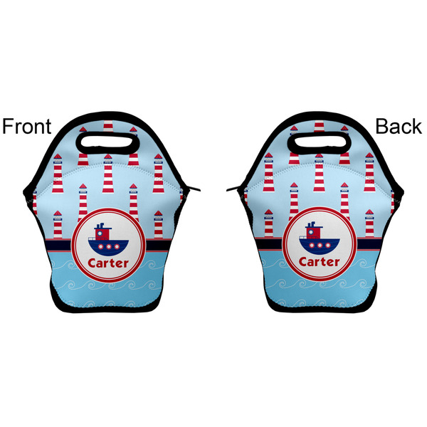 Light House & Waves Lunch Bag - Front and Back