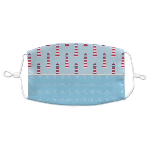 Custom Light House & Waves Adult Cloth Face Mask - XLarge