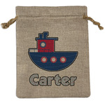 Light House & Waves Medium Burlap Gift Bag - Front (Personalized)