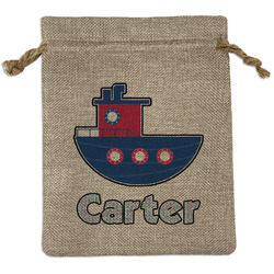 Light House & Waves Medium Burlap Gift Bag - Front (Personalized)