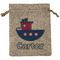Light House & Waves Medium Burlap Gift Bag - Front (Personalized)