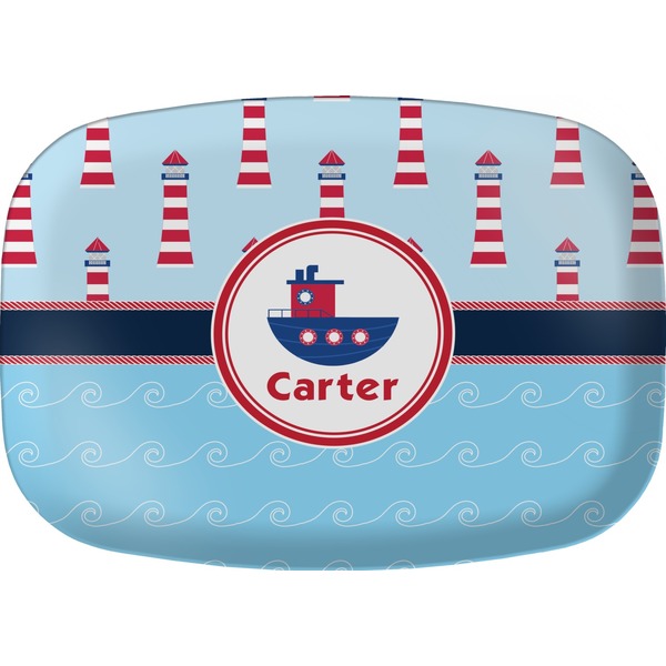 Custom Light House & Waves Melamine Platter (Personalized)