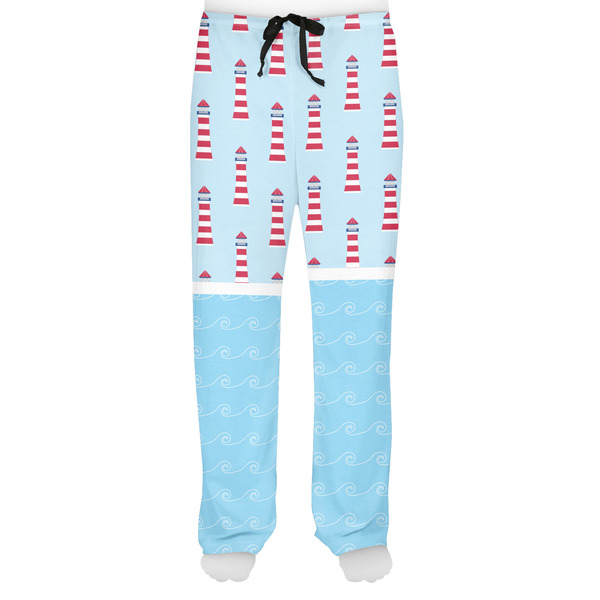 Light House & Waves Men's Pjs Front - on model
