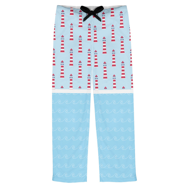 Custom Light House & Waves Mens Pajama Pants - XL