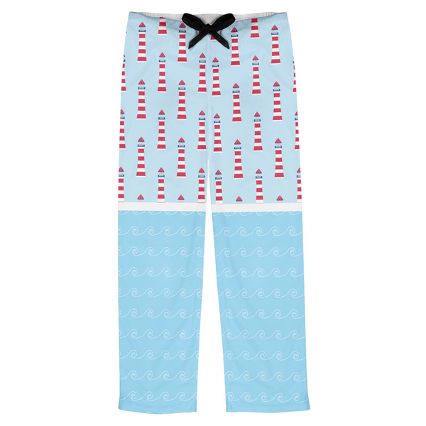Custom Light House & Waves Mens Pajama Pants - XS