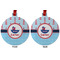 Light House & Waves Metal Ball Ornament - Front and Back
