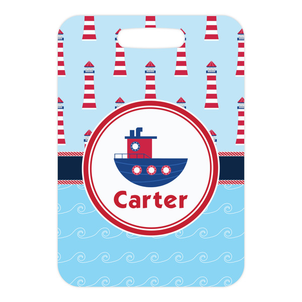 Light House & Waves Metal Luggage Tag - Front Without Strap