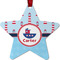 Light House & Waves Metal Star Ornament - Front