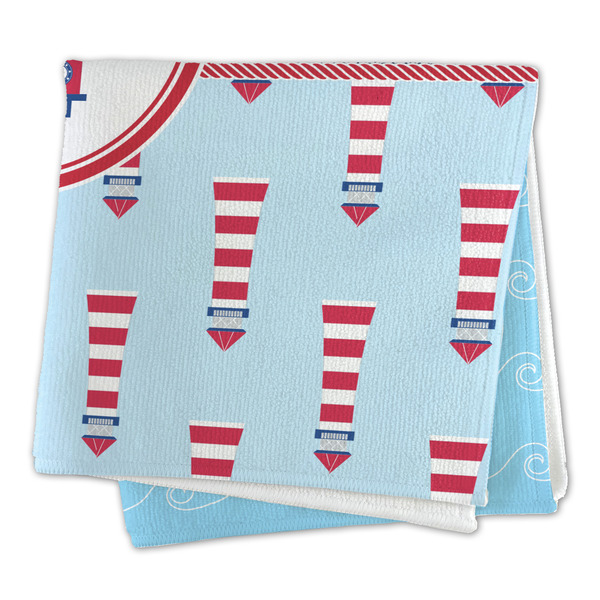 Light House & Waves Microfiber Dish Rag - FOLDED (square)