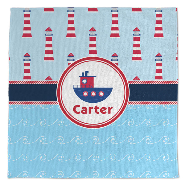 Custom Light House & Waves Microfiber Dish Towel (Personalized)
