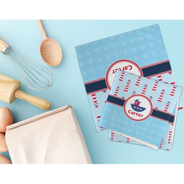 Light House & Waves Microfiber Dish Rag - LIFESTYLE