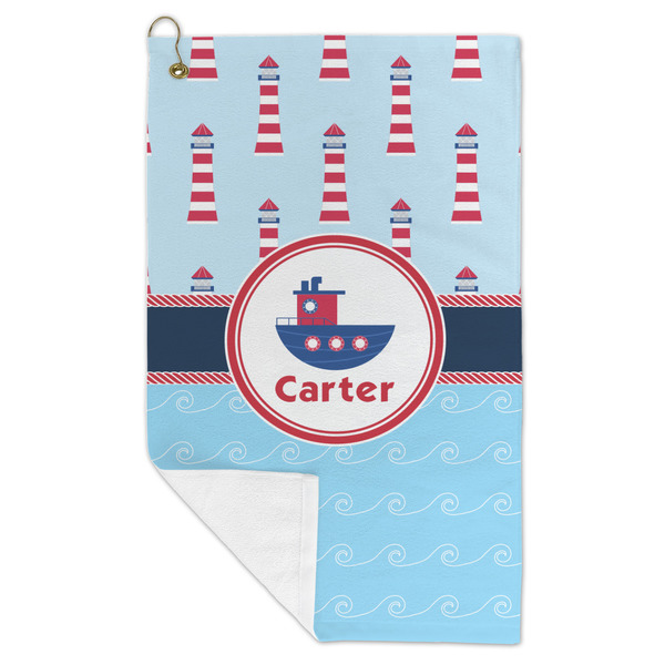 Light House & Waves Microfiber Golf Towels - FOLD