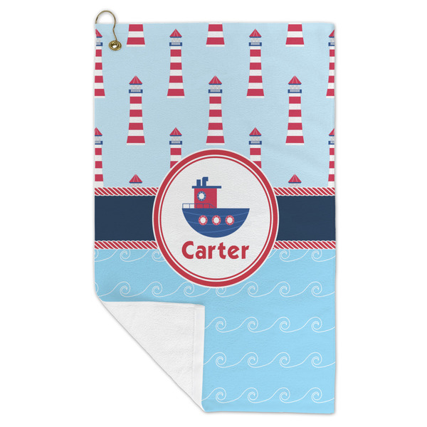 Light House & Waves Microfiber Golf Towels - FOLD