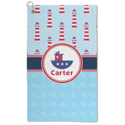 Light House & Waves Microfiber Golf Towel - Large (Personalized)