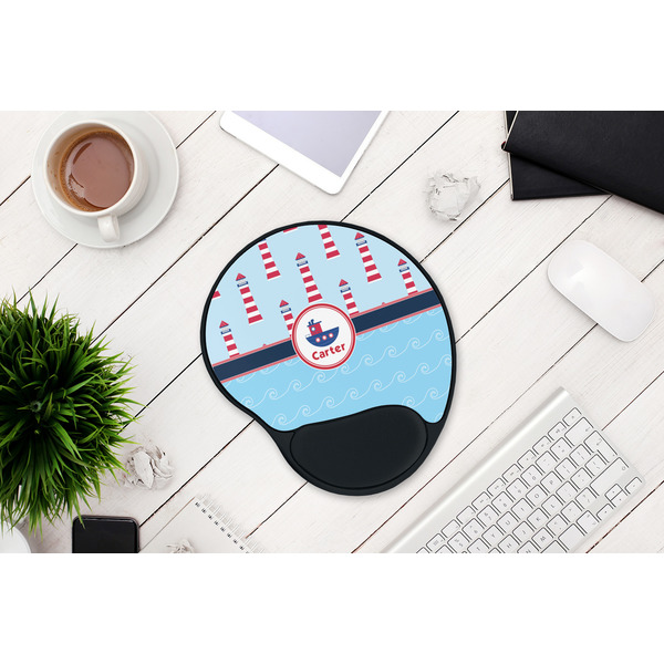 Light House & Waves Mouse Pad with Wrist Rest - LIFESYTLE 1