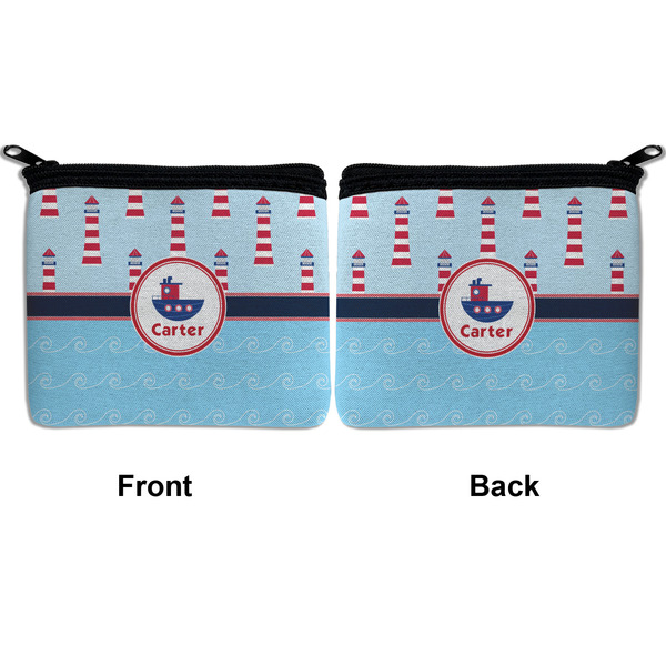 Light House & Waves Neoprene Coin Purse - Front & Back (APPROVAL)