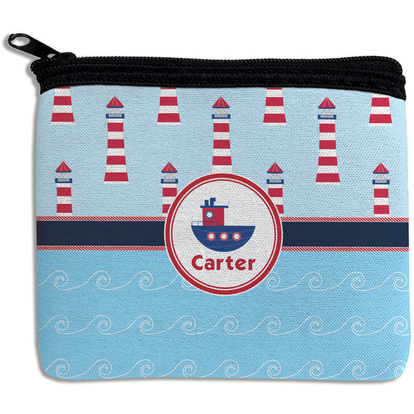 Custom Light House & Waves Rectangular Coin Purse (Personalized)