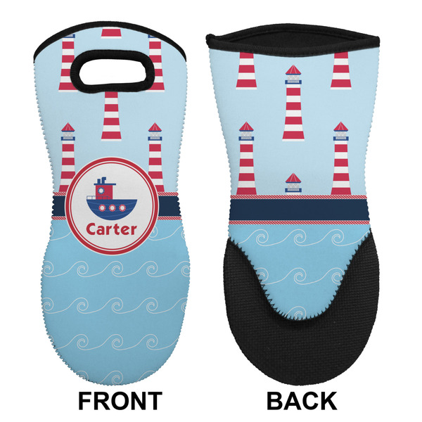 Light House & Waves Neoprene Oven Mitt (Front & Back)