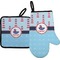Light House & Waves Right Oven Mitt & Pot Holder Set w/ Name or Text