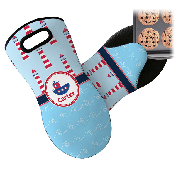 Light House & Waves Neoprene Oven Mitt