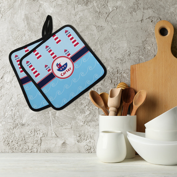 Light House & Waves Neoprene Pot Holder - Set of 2  LIFESTYLE