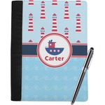 Light House & Waves Notebook Padfolio - Large w/ Name or Text