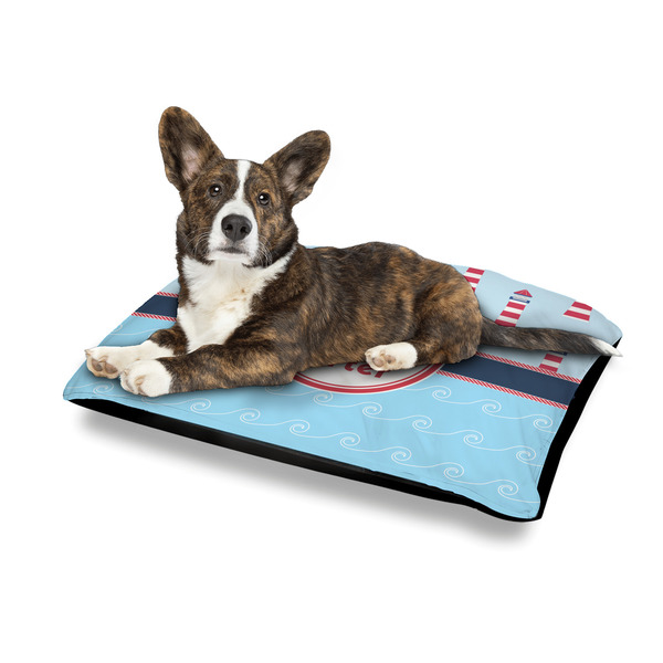 Light House & Waves Outdoor Dog Beds - Medium - IN CONTEXT