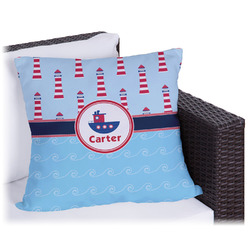 Light House & Waves Outdoor Pillow (Personalized)