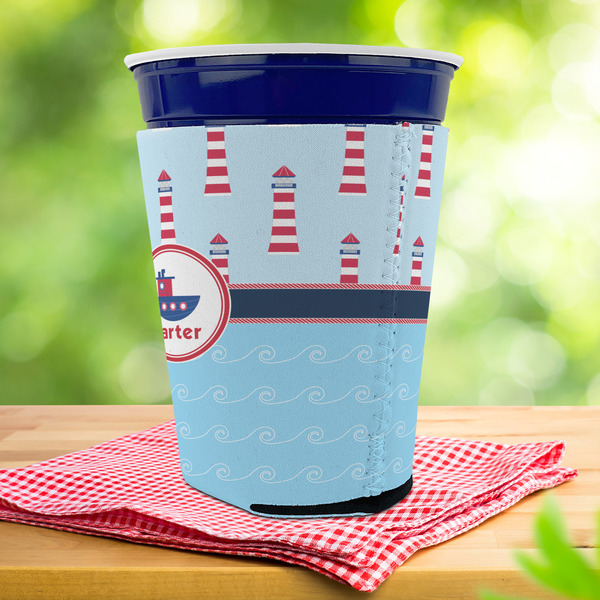 Light House & Waves Party Cup Sleeves - with bottom - Lifestyle