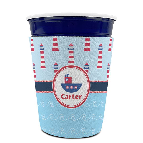 Light House & Waves Party Cup Sleeves - without bottom - FRONT (on cup)