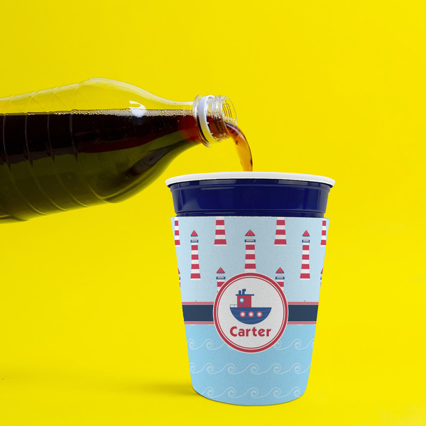 Light House & Waves Party Cup Sleeves - without bottom - Lifestyle