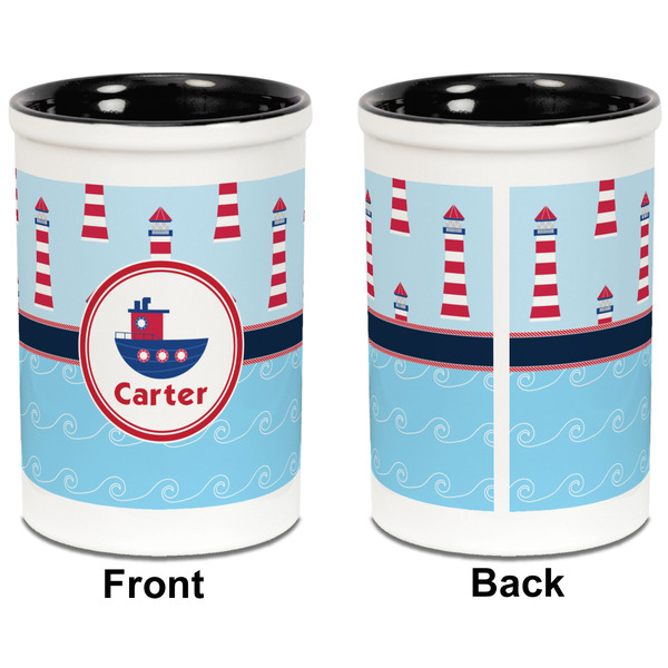 Light House & Waves Pencil Holder - Black - approval