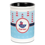 Light House & Waves Ceramic Pencil Holders - Black