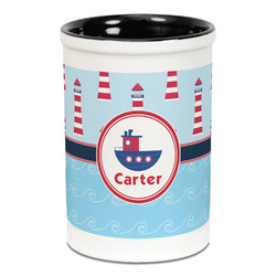 Light House & Waves Ceramic Pencil Holders - Black